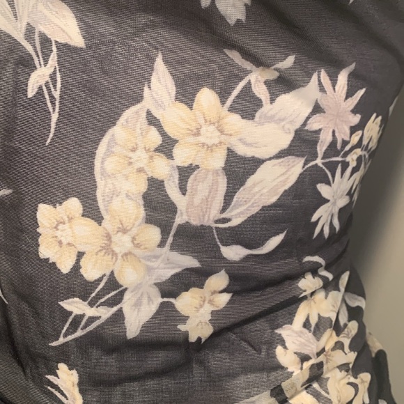 Sheer floral cami, black with gray & cream Small - Picture 2 of 5